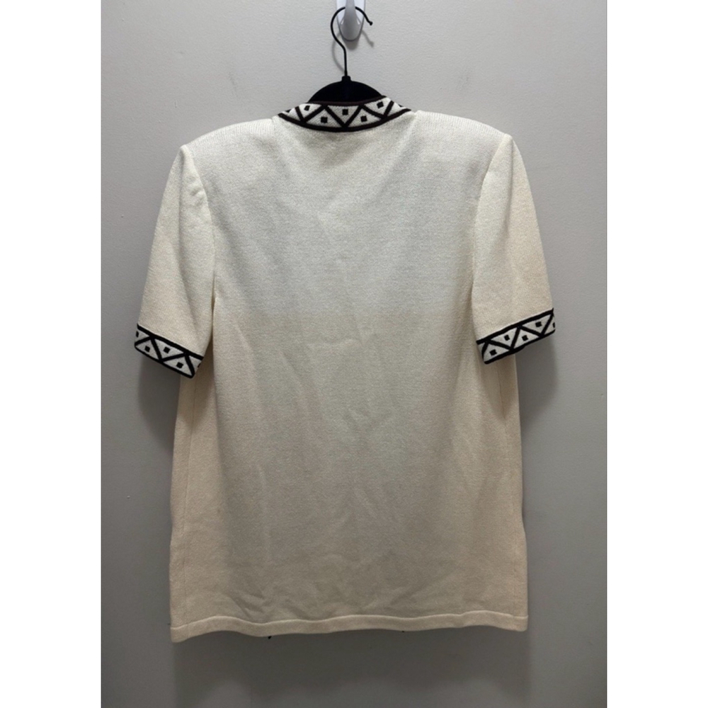 ST JOHN COLLECTION | Cream & Brown Cardigan M - Picture 4 of 10